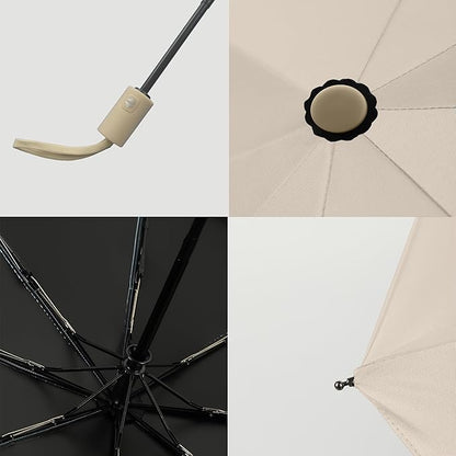 BAODINI Small UV Protection Travel Umbrella Compact for Rain and Sun UPF 50+ Windproof Portable 42 inch Umbrella for Women and Men