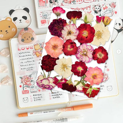 Rose Pressed Flowers for Crafts,TrendCart Real Natural Dry Pressed Flowers for Resin Molds Nails Art Candle Making Phone Cases DIY Art Crafts Jewelry Making