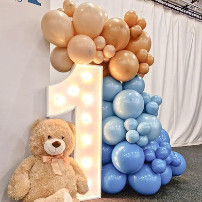 Togvu Nude Balloons Different Sizes, 123 Packs Boho Beige Balloons, Pack of 18 12 10 5 Inch Retro Apricot Balloons Garland Arch Kit for Boho Birthday Baby Shower Wedding Party Decoration