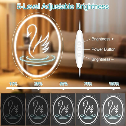 Swan Neon Sign, Neon Signs for Wall Decor, Dimmable LED Neon Sign for Bedroom Decor, USB Powered Neon Signs for Birthday Party and Teen Girls Gift (15.7" x 11.8")