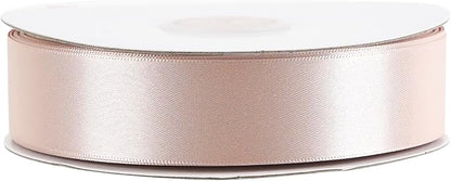 MEEDEE Rose Gold Ribbon 1 Inch Rose Gold Satin Ribbon Lux Double Faced Satin Ribbons by 50 Yards Polyester Wrapping Ribbons for Crafts, Wedding, Flower Bouquet, Holiday Decorating