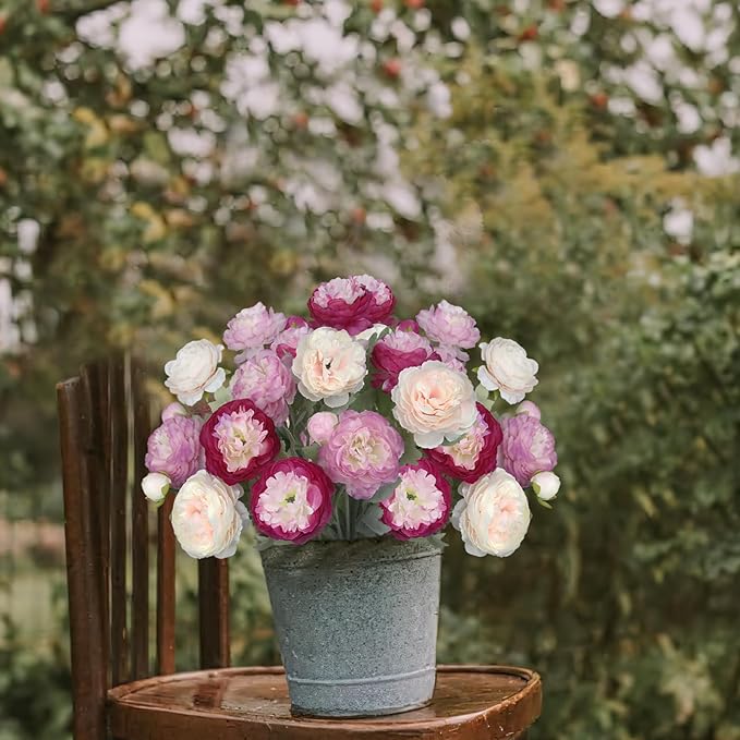 6 Pcs Artificial Flowers Silk Peony Rose Single Stem Artificial Flowers Faux Peony Bouquet Floral Arrangements Bundle Fake Flowers Bulk for Table Centerpiece Wedding Farmhouse Home