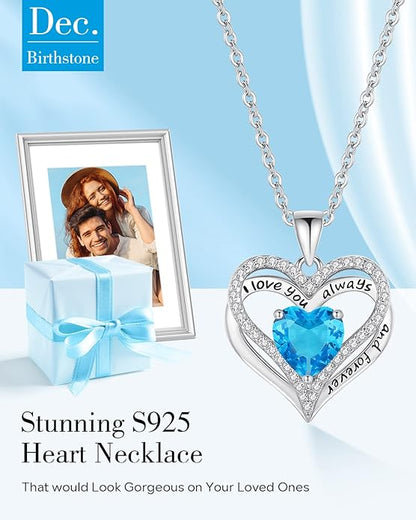 S925 Sterling Silver Necklace for Women, Wife Jewelry Rose Gold, Mom Birthday Valentines Mothers Day Gifts, Girlfriend Necklaces, Daughter Heart Jewel, Anniversary for Her