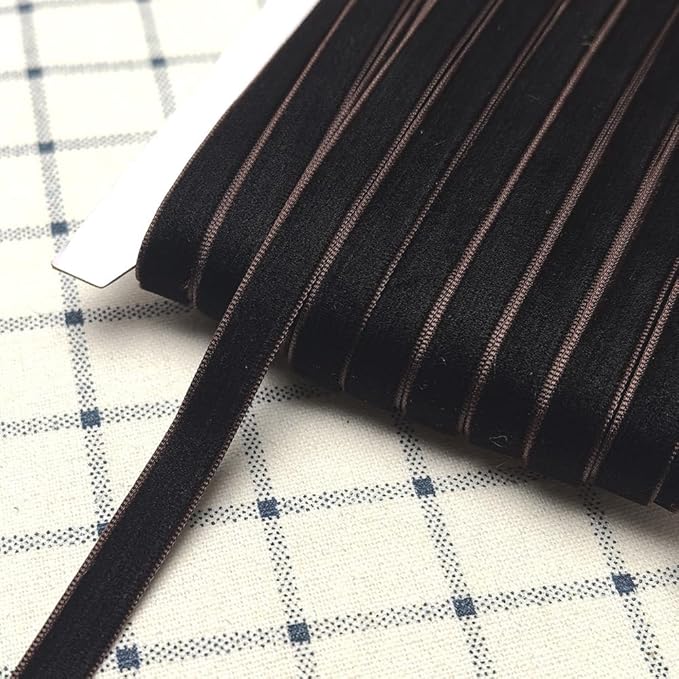 Chenkou Craft Coffee 25 Yards 3/8" Velvet Ribbon Lots Bulk (Coffee, 3/8"(10mm))