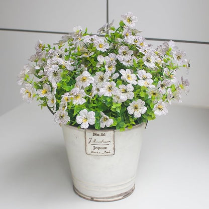 White Artificial Outdoor Flowers 12 Bundles Daisy Elegant All-Weather Spring Summer Decoration Realistic Look for Outdoor Front Porch Events and Landscaping (White Daisy)