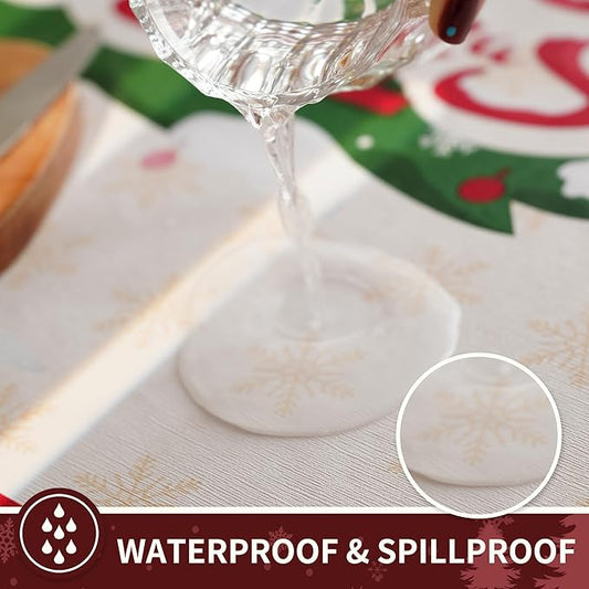 Christmas Rectangle Table Cloth,100% Waterproof Tablecloth,Christmas Decorations for Home, Vinyl Tablecloth Plastic Table Cover for Party，Picnic,Dining,Outdoor 54" x 78",Christmas Trees