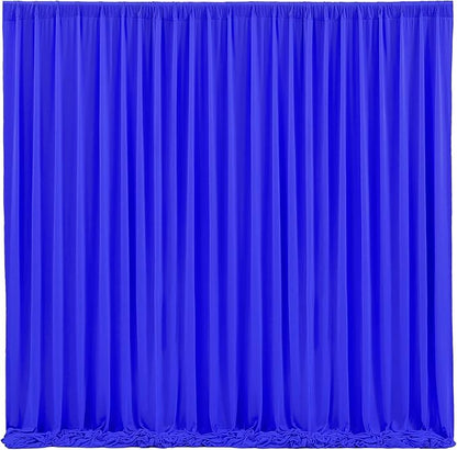 Wish Care Royal Blue Backdrop Curtains - 6 Panels, Wrinkle-Free, Polyester, Photography Drapes for Baby Shower, Birthday Party, Photo Background Backdrop Stand - 24 X 10FT (Royal Blue)