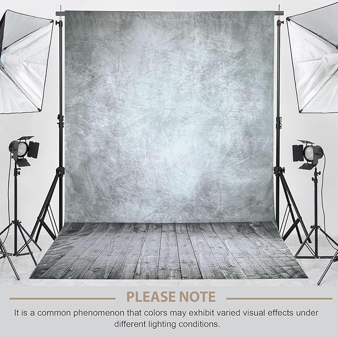 Professional Abstract Portrait Photography Backdrop,Wall with Wood Floor Backdrop for Kids Photography Baby Newborn Cake Smash Photo Shoots Hypoallergenic Fabric Photography Props(Grey-8x10ft)