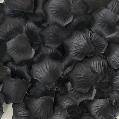 Separated 1000 PCS Artificial Black Rose Petals, Black Flower Petals,Flower Girl Petals for Wedding Decor,Romantic Night for her Set(Ready-to-use)