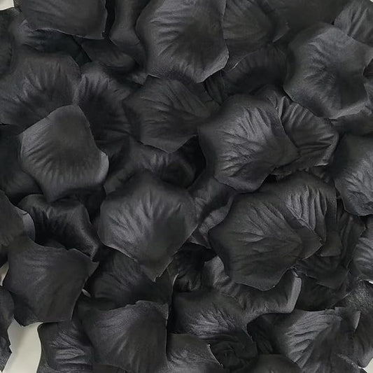 Separated 1000 PCS Artificial Black Rose Petals, Black Flower Petals,Flower Girl Petals for Wedding Decor,Romantic Night for her Set(Ready-to-use)
