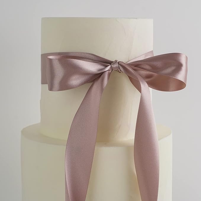 MEEDEE Dusty Rose Satin Ribbon 1-1/2 Inch Dusty Pink Ribbon Lux Double Faced Satin Ribbons by 50 Yards Polyester Satin Ribbons for Crafts, Weddings, Flower Bouquet, Holiday Decorating