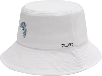ZLYC Unisex Fashion Embroidered Bucket Hat Summer Fisherman Cap for Men Women