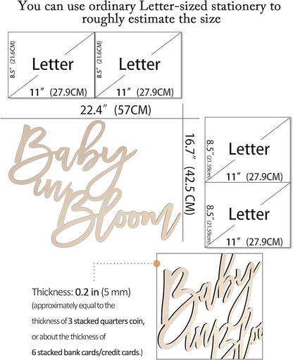 Baby in Bloom Backdrop Sign - Ba by Shower, Gender Reveal Wooden Decor & Photography Back Drop, Unique Ba by Announcemen (Baby in Bloom Backdrop Sign)