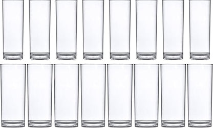 Amazing Abby - Viola Minuto - Plastic Cylinder Vases (16-Piece Set), Acrylic Flower Vases for Wedding Centerpieces, Home Decorations, Office Ornaments, Shatter-Proof, 6" + 7" (H) (Not Glass)