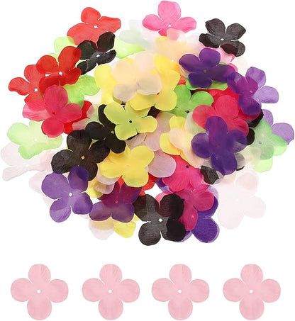 PATIKIL 1.8 Inch (4.5cm) Flowers Patch, 300Pcs Artificial Flowers Handmade Patches Silk Cloth Applique for Scrapbooking Wedding DIY Craft Supplies Card, Pink