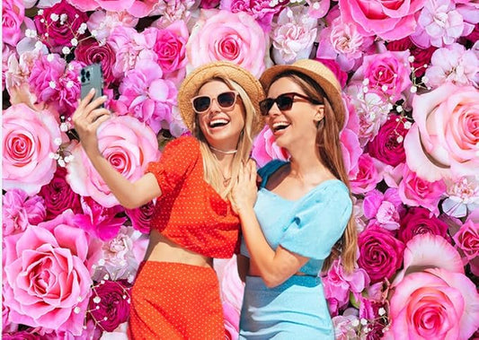 CHAIYA 7x5ft Flower Backdrop Rose Flowers Floral Wall Photography Background Birthday Baby Shower Wedding Party Banner Spring Tea Party Backdrop Photo Booth Props CY355