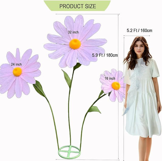 Large Daisy Flowers Artificial,5.9 Ft Giant Paper Flower Decoration,Big Flowers Decor for Birthday Party,Garden,Office,Home,Wedding,Graduation,Shop Window Display(Pink)