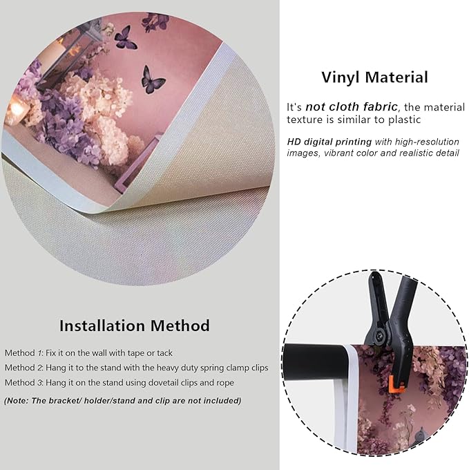 YongFoto Elegant Flower Wall Backdrop 12x10ft Floral Butterfly Candle Photography Background Baby Bridal Shower Wedding Girl Birthday Party Banner Room Decor Portrait Photoshoot Wallpaper Photo Booth