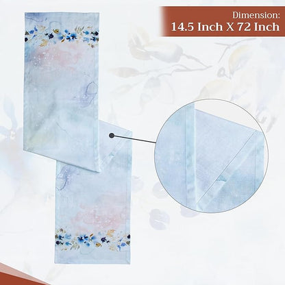 Maison d' Hermine Table Runner 100% Cotton Single Layer Table Runners 72 inches Long Decorative for Home Kitchen Dining Party Wedding Bridal Shower Spring Summer (Lazy Summer Days, 14.50" x 72")