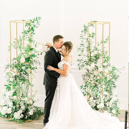 31.5inch Wedding Centerpieces for Tables,5pcs Gold Centerpieces,Tall Column Geometric Floral Vase for Birthday Party Event Table Decoration