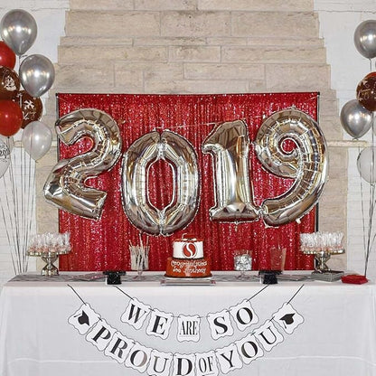 Red Sequin Curtain 8FTx8FT 1 Panel Glitter Metal Background Drape Shimmer Wall Backdrop Curtain for Parties Photography Weddings Showers Christms Festivals
