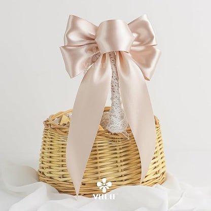 MEEDEE Vanilla Satin Ribbon 2 Inch Vanilla Ribbon Lux Double Faced Ribbons by 25 Yards Silk Ribbons for Gift Wrapping, Satin Weddings, Flower Bouquet, Holiday Decorating