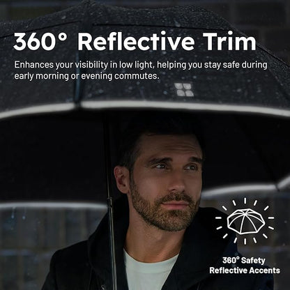 Weatherman Premium Collapsible Travel Umbrella - Windproof, Compact, Easy Auto Open - Resists Up to 55 MPH Winds - Perfect for Rain, Wind, Backpack, Car - Folding Umbrella (Black)