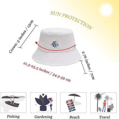 ZLYC Unisex Fashion Embroidered Bucket Hat Summer Fisherman Cap for Men Women