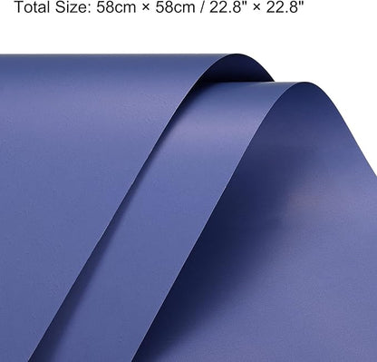 MECCANIXITY 10 Pcs Flower Wrapping Paper 22.8x22.8 Inch Waterproof Florists Wrapping Paper for Florist Bouquet Supplies, DIY Crafts, Gift/Gift Box Packaging Dark Blue