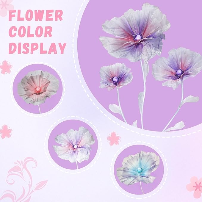 Giant Flowers for Decoration, 5.58 ft Artificial Silk Flower for Wedding Birthday Baby Shower Christmas Party Banquet Background Decor, Home Décor Backdrop Hotel Shop Display Props, Purple Pink