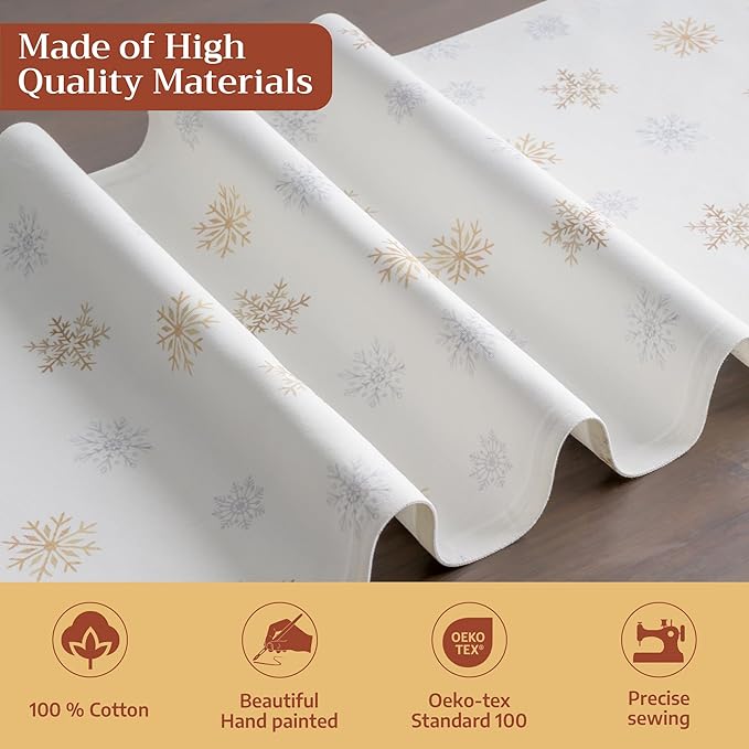 Maison d' Hermine Table Runner 100% Cotton Single Layer Table Runners 108 inches Long for Thanksgiving Christmas Decorations Home Kitchen Dining Party Wedding (Deer in The Woods, 14.5" x 108")