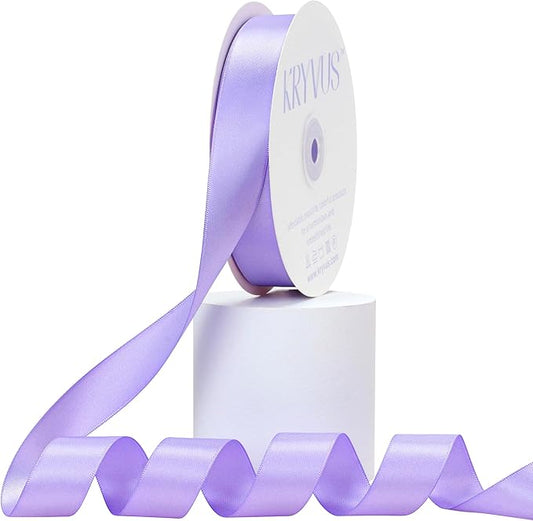 Lilac Satin Polyester Ribbon, 7/8 Inch X 50 Yards, Premium Double Faced Satin Ribbon for Gift Wrapping, Crafts, Wedding Decor, Special Occasions