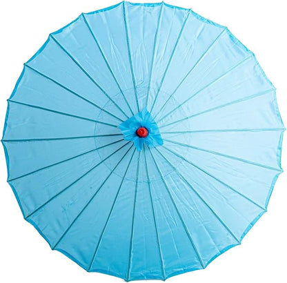 THY COLLECTIBLES 33" Japanese Chinese Umbrella Parasol for Wedding Parties, Photography, Costumes, Cosplay, Decoration and Other Events - Solid Color (Light Blue)