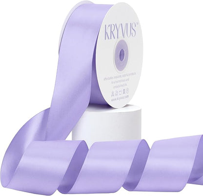 Lavender Satin Ribbon, Double Faced 2 Inch X 50 Yards Lavender Ribbon, Premium Satin Ribbon for Gift Wrapping, Crafts, Hair Bow Making, Sewing, Flower Bouquet, Wedding Party Decor