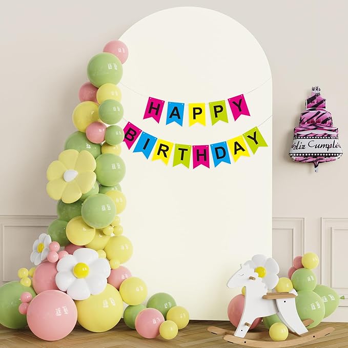 Putros 7.2ft Metal Arch Stand with Cover Ivory Spandex Fitted Wedding Arch Cover and Round Top Chiara Backdrop Stand Set for Birthday Party Baby Shower Decoration
