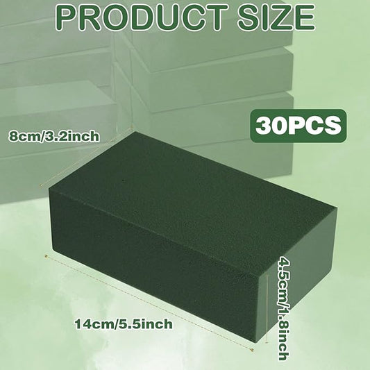 CANIPHA 30Pieces Floral Foam Blocks, Green Floral Foam for Flower Arrangements, Flower Foam Blocks Florist Foam Dry Foam Plant Foam Wet Foam for Artificial Flowers, (5.5 X 3.2 X 1.8 Inches)