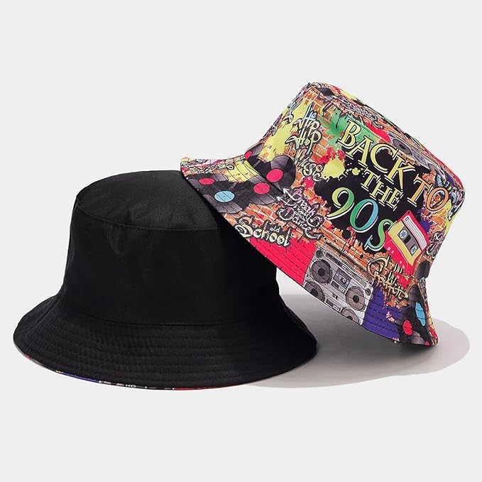 Quanhaigou Bucket Hat for Men Women,Packable Reversible Printed Sun Hats,Fisherman Outdoor Summer Travel Hiking Beach Caps
