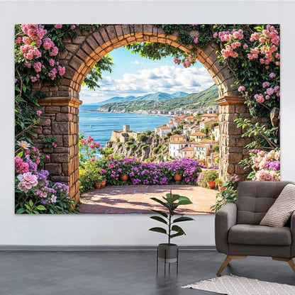 Garden Backdrop, Colorful Flower Floral Blossom Newborn Baby Shower Party Supplies Decoration Background Portrait Photoshoot Home Wall Decor Photo Studio Props 12x10ft