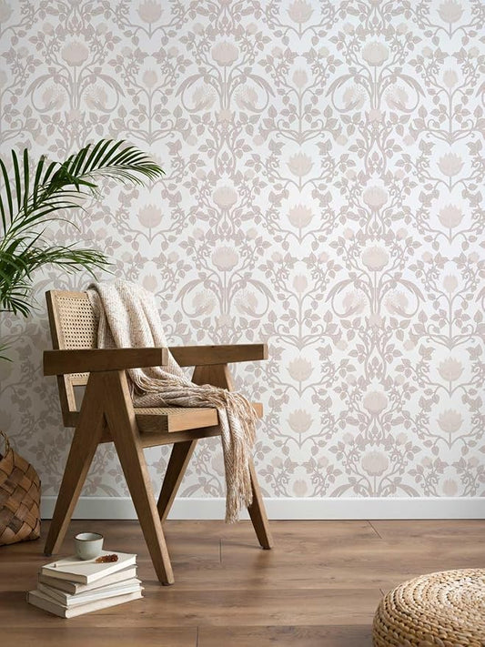 17.3"×78.7" Pink Peel and Stick Wallpaper, Floral Wallpaper for Bedroom Bathroom Self Adhesive Removable