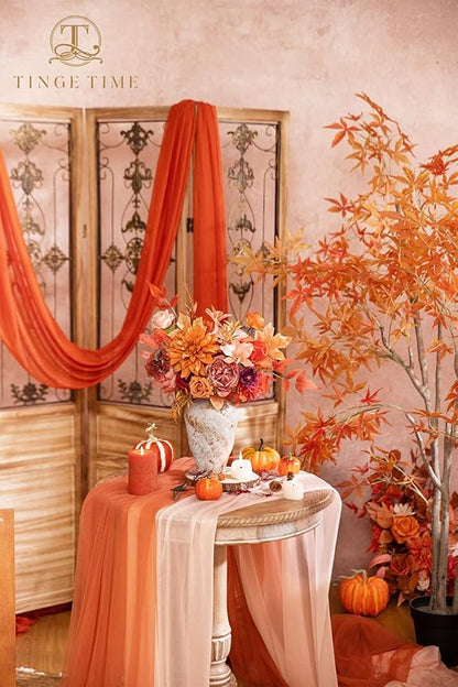 TINGE TIME Artificial Flowers Maple Red Flower Combo for DIY Autumn Wedding Bouquets Table Centerpieces Arrangements Party Baby Shower Home Fall Decorations