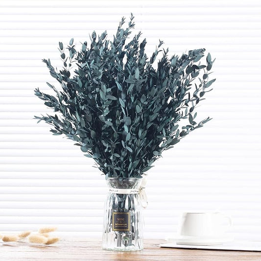 Dried Eucalyptus Leaves Preserved Greenery Stems, 8-14 PCS Eucalyptus Garland Branches, 4 OZ Blue Leaves Plant Bundle for Wedding Wreath Party Home Decor Vase Filler