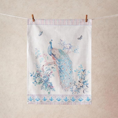 Maison d' Hermine Placemat 100% Combed Cotton Premium Cloth Placemats 13"x19" Washable Place Mats, Home, Kitchen, Dining, Cocktail Parties & Camping - Peacock Utopia (Set of 4)