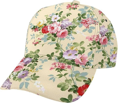 Floral Baseball Cap for Women Fashionable Adjustable Dad Hat Low Profile Running Hat for Summer Sporting Working Hiking