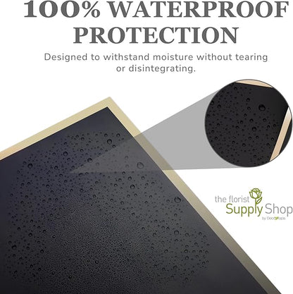 the florist Supply 20 Sheets Premium Flower Wrapping Paper | Waterproof Flower Wrapping Paper for Bouquets | Double Sided Floral Bouquet Sheets | DIY Gifts Borderline Black/Gold