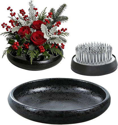 iToids Japanese Ikebana Vase Kenzan Kit – Ceramic Flower Frog & Floral Frog Set for Zen Arrangements, Precise Stem Holder, Hanataba Floral Arrangement Holder, Home & Office Décor