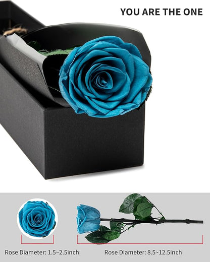 Loyal Blue Flowers for Delivery Prime, Preserved Blue Roses Flower Gifts for Women, Real Roses Single Rose Gifts for Her, Mom Birthday Gifts from Daughter, Valentines Flowers