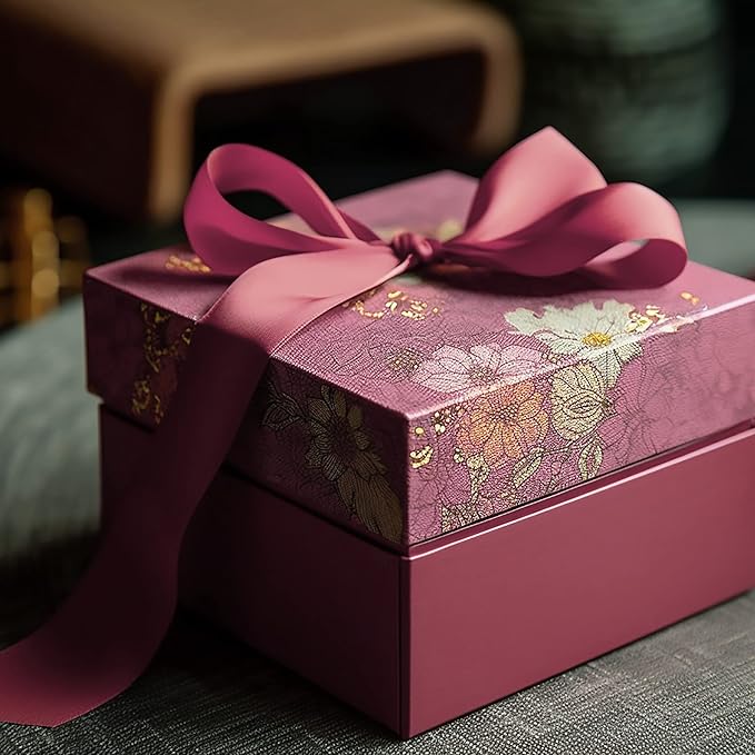 LIUYAXI Burgundy Double Faced Satin Ribbon, 3/8" X Continuous 25 Yards, Ribbons Perfect for Gift Wrapping Bows Bouquet Wedding Decor DIY Craft and More