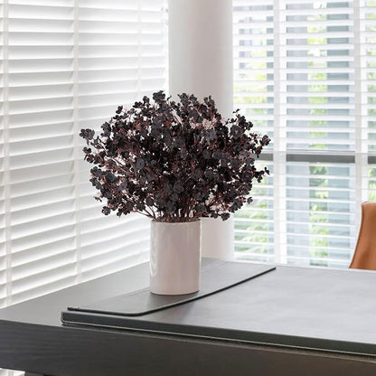 Babys Breath Artificial Flowers, 8 Bundles Real Touch Black Fake Flowers Silk Flowers Bulk for Vase Home Office Wedding Indoor Outdoor Centerpiece Table Party Halloween Decorations