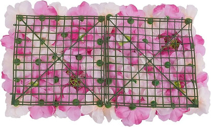 3D Flower Wall Panel 12Pcs Artificial Flower Wall Background Silk Rose Mat for Wedding Wedding Decor Shop Photo Backdrop (Flower Type D)
