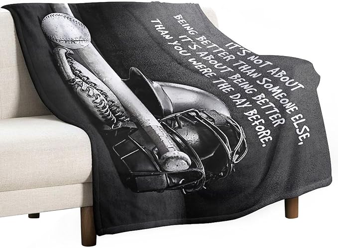 Baseball Throw Blanket for Kids & Adults - Soft, Warm & Cozy Fleece Blanket for Couch, Sofa & Bed - 40"x50"